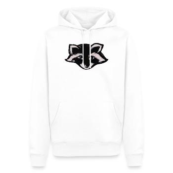 Tête de raton laveur de minuit - Sweat à capuche Premium bio Homme - blanc - Devant - Nico (187cm)