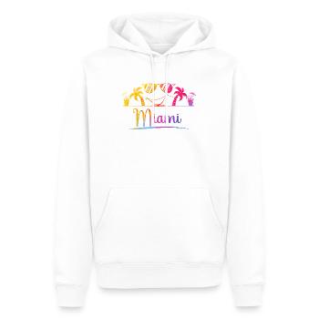 Design arc-en-ciel de palmiers de Miami Beach - Sweat à capuche Premium bio Homme - blanc - Devant - Nico (187cm)