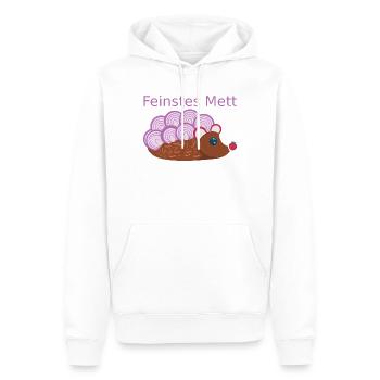 Der Mettigel: Feinstes Mett! (Nr.2) - Männer Premium Bio Hoodie - Weiß - Vorne - Nico (187cm)