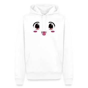 Süßes Gesicht im Kawaii-Manga-Stil - Männer Premium Bio Hoodie - Weiß - Vorne - Nico (187cm)