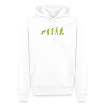 Evolution - vom Urmensch zum Gartenfreund - Männer Premium Bio Hoodie - Weiß - Vorne - Nico (187cm)