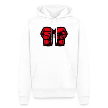 Symbole des gants de boxe Boxe - Sweat à capuche Premium bio Homme - blanc - Devant - Nico (187cm)