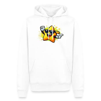 Sunny Star with Sunglasses - Men’s Premium Organic Hoodie - white - Front - Nico (187cm)