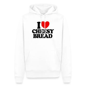 Ich liebe Käsebrot. Mein Lieblingsessen: Käsebrot. - Männer Premium Bio Hoodie - Weiß - Vorne - Nico (187cm)