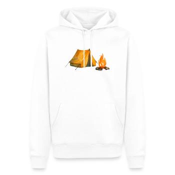 Lagerabenteuer Zelt & Feuer - Männer Premium Bio Hoodie - Weiß - Vorne - Nico (187cm)
