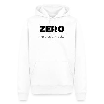 Mode Zéro Intérêt | Énoncé minimal - Sweat à capuche Premium bio Homme - blanc - Devant - Nico (187cm)