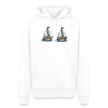Segelschiffe auf Wellen - Männer Premium Bio Hoodie - Weiß - Vorne - Nico (187cm)