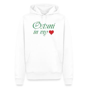 Ostuni in meinem Herzen - Männer Premium Bio Hoodie - Weiß - Vorne - Nico (187cm)