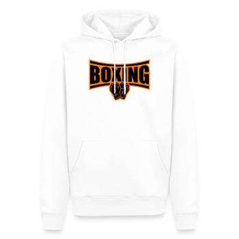 Boxing Boxes - Men’s Premium Organic Hoodie - white - Front - Nico (187cm)