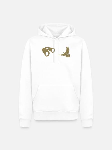 Minimalist Bird Watching Silhouette - Men’s Premium Organic Hoodie - white