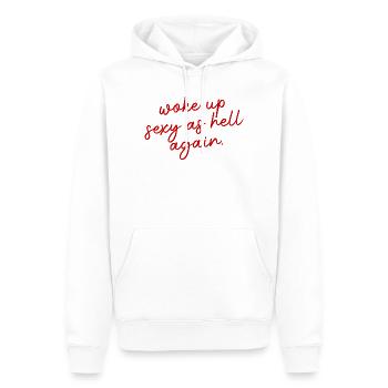 Wieder sexy wie die Hölle aufgewacht – Lustiger, s - Männer Premium Bio Hoodie - Weiß - Vorne - Nico (187cm)