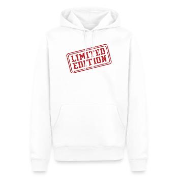 Limited Edition Stamp Icon - Men’s Premium Organic Hoodie - white - Front - Nico (187cm)