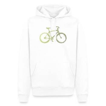 Vélo aquarelle : Sortie urbaine - Sweat à capuche Premium bio Homme - blanc - Devant - Nico (187cm)