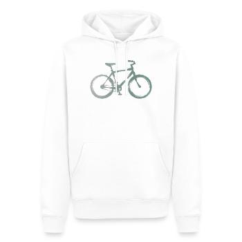 Vélo en aquarelle minimaliste - Sweat à capuche Premium bio Homme - blanc - Devant - Nico (187cm)