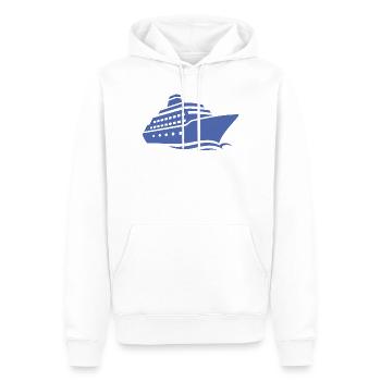 Minimalist Cruise Ship Silhouette Vacation - Men’s Premium Organic Hoodie - white - Front - Nico (187cm)