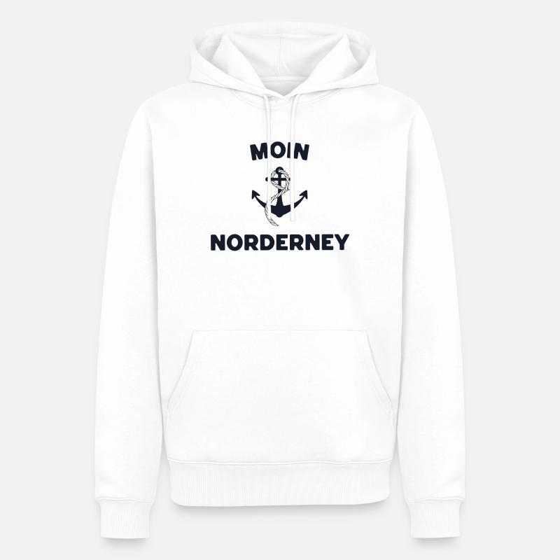 Moin Norderney – Maritimes Anker-Design - Männer Premium Bio Hoodie - Weiß