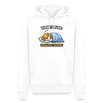 Der heutige Plan: Absolut nichts, Hund - Männer Premium Bio Hoodie - Weiß - Vorne - Nico (187cm)