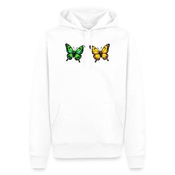 Papillons vivants : vert et jaune - Sweat à capuche Premium bio Homme - blanc - Devant - Nico (187cm)
