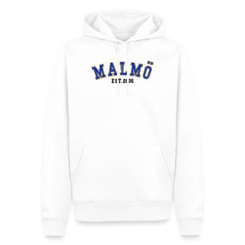 Malmö Fondée en 2006 - Sweat à capuche Premium bio Homme - blanc - Devant - Nico (187cm)
