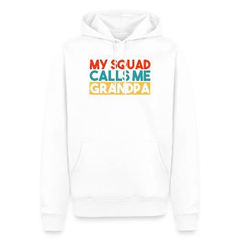 Mon escouade m’appelle Grand-père Slogan rétro coloré - Sweat à capuche Premium bio Homme - blanc - Devant - Nico (187cm)