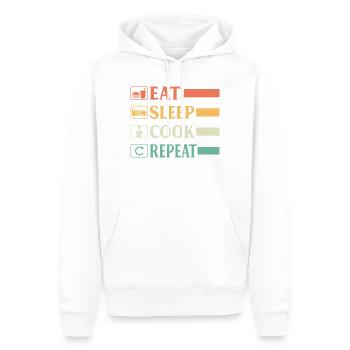 Chef Chef Drôle Chef Boulanger Chef Chef Manger Sommeil Chef Représentant - Sweat à capuche Premium bio Homme - blanc - Devant - Nico (187cm)
