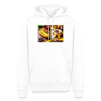 Art banane à ruban jaune - Sweat à capuche Premium bio Homme - blanc - Devant - Nico (187cm)