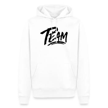 Team - Männer Premium Bio Hoodie - Weiß - Vorne - Nico (187cm)