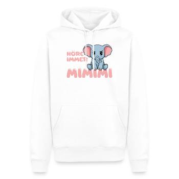 Ich Höre Immer Nur Ein Mimimi Elefant - Männer Premium Bio Hoodie - Weiß - Vorne - Nico (187cm)