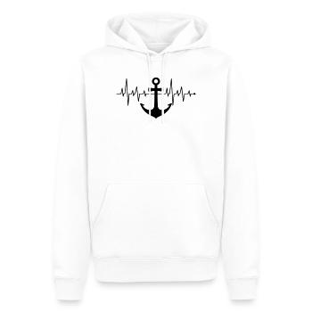 Anker  - Männer Premium Bio Hoodie - Weiß - Vorne - Nico (187cm)