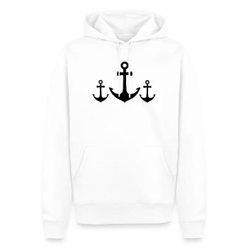 Anker crew - Männer Premium Bio Hoodie - Weiß - Vorne - Nico (187cm)