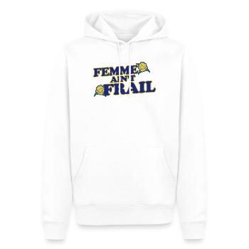 Femme n’est pas fragile - Sweat à capuche Premium bio Homme - blanc - Devant - Nico (187cm)