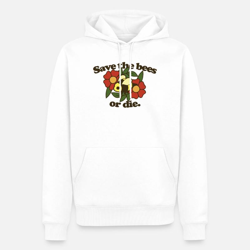 Rette die Bienen oder stirb - Männer Premium Bio Hoodie - Weiß