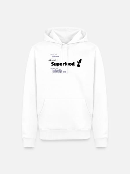 aktuelles Superfood - Männer Premium Bio Hoodie - Weiß