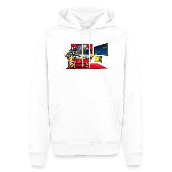 Baignoire à taureau sur le moniteur boursier - Sweat à capuche Premium bio Homme - blanc - Devant - Nico (187cm)