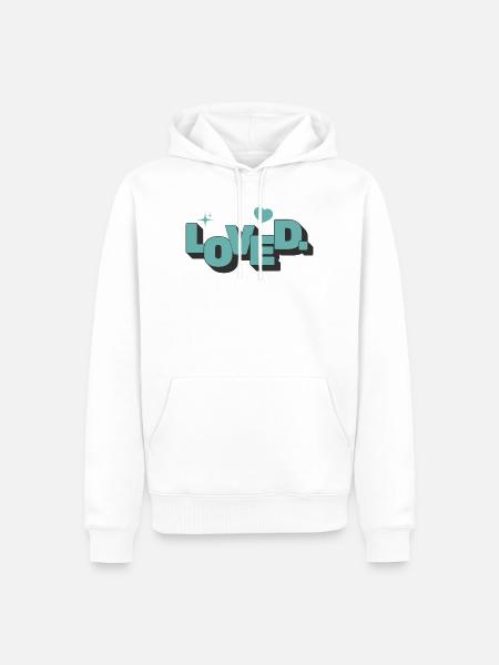Aimé 1 Jean 4:16 Foi chrétienne - Sweat à capuche Premium bio Homme - blanc