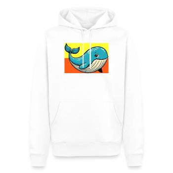 baleine - Sweat à capuche Premium bio Homme - blanc - Devant - Nico (187cm)