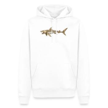 Motif océanique fossile de squelette de requin-pêcheur - Sweat à capuche Premium bio Homme - blanc - Devant - Nico (187cm)