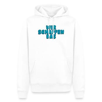 Wir schaffen das - Männer Premium Bio Hoodie - Weiß - Vorne - Nico (187cm)