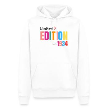 Limited edition Made in 1934 - Men’s Premium Organic Hoodie - white - Front - Nico (187cm)