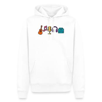 Musique Passion Ondes sonores Cadeau de design - Sweat à capuche Premium bio Homme - blanc - Devant - Nico (187cm)