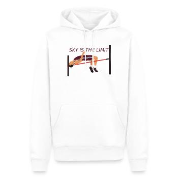 Saut en hauteur - Le ciel est la limite - Sweat à capuche Premium bio Homme - blanc - Devant - Nico (187cm)