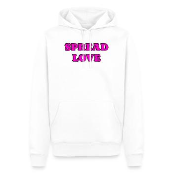 Spread Love Fette Typografie - Männer Premium Bio Hoodie - Weiß - Vorne - Nico (187cm)