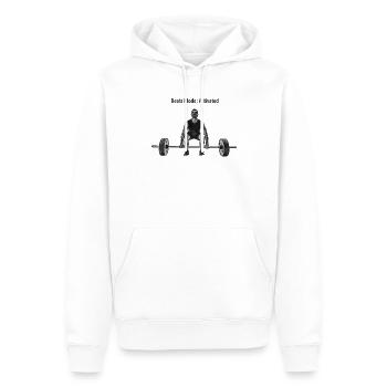 Mode Beats Actif : Renforcement musculaire - Sweat à capuche Premium bio Homme - blanc - Devant - Nico (187cm)