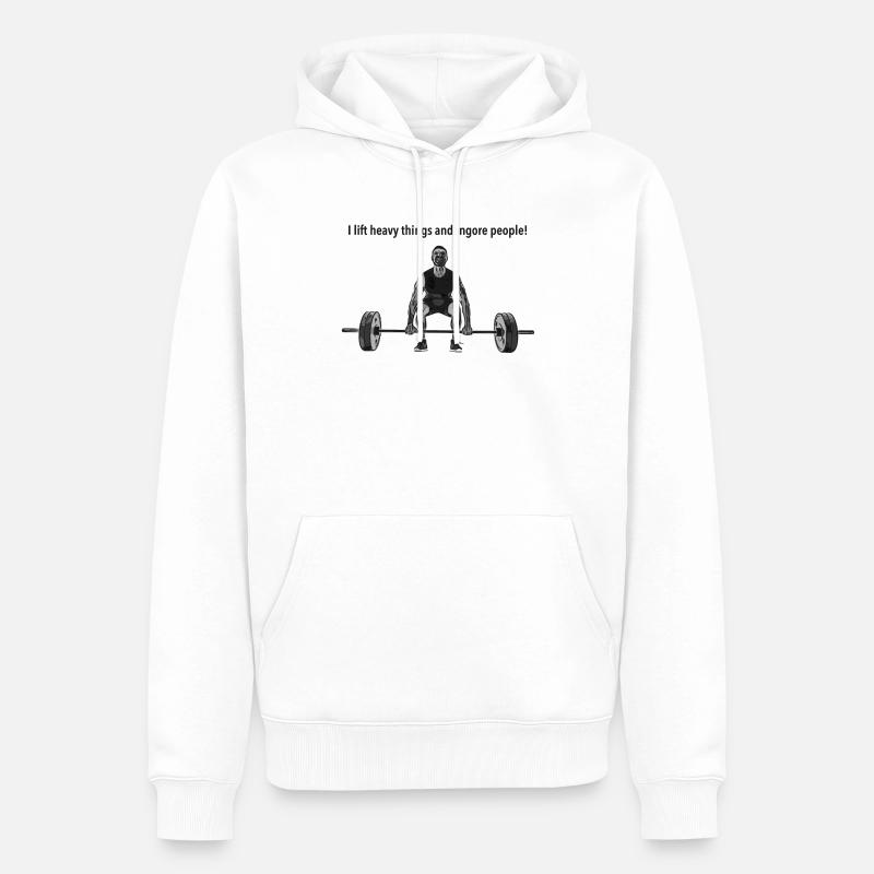 Vectorization_36 - Sweat à capuche Premium bio Homme - blanc