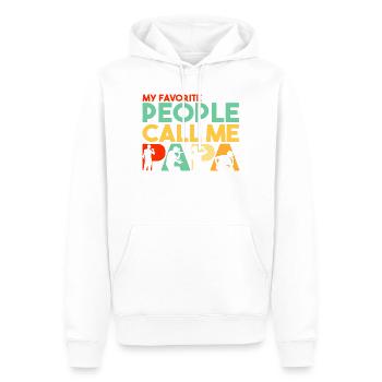 Meine Lieblingsleute nennen mich Papa Rapper Slogan - Männer Premium Bio Hoodie - Weiß - Vorne - Nico (187cm)