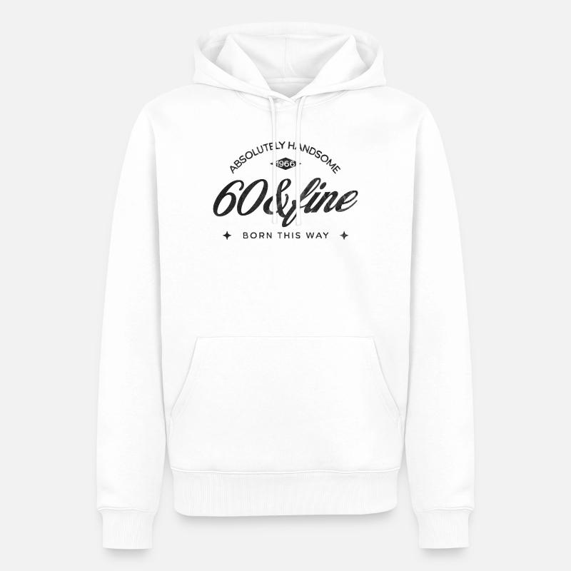 Vintage Born This Way – Absolument Beau 60 - Sweat à capuche Premium bio Homme - blanc