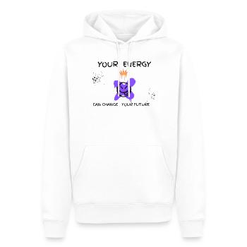 Crown Graffiti Purple - Men’s Premium Organic Hoodie - white - Front - Nico (187cm)