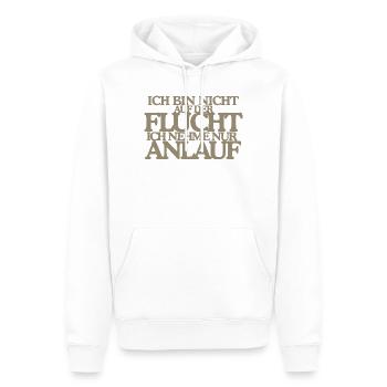 Keine Flucht Nur Anlauf Lustiges Retro Design - Männer Premium Bio Hoodie - Weiß - Vorne - Nico (187cm)