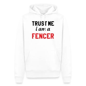 Faites-moi confiance je suis un escrimeur pro - Sweat à capuche Premium bio Homme - blanc - Devant - Nico (187cm)