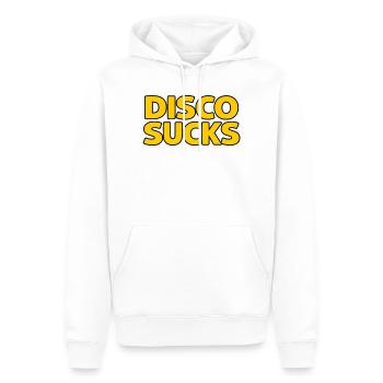 La disco, c’est nul - Sweat à capuche Premium bio Homme - blanc - Devant - Nico (187cm)